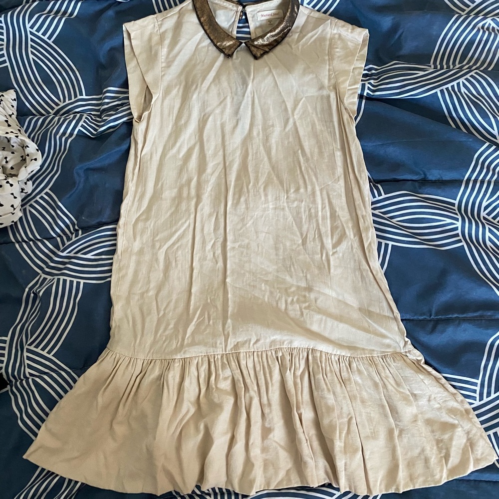 Cream babydoll dress with collar